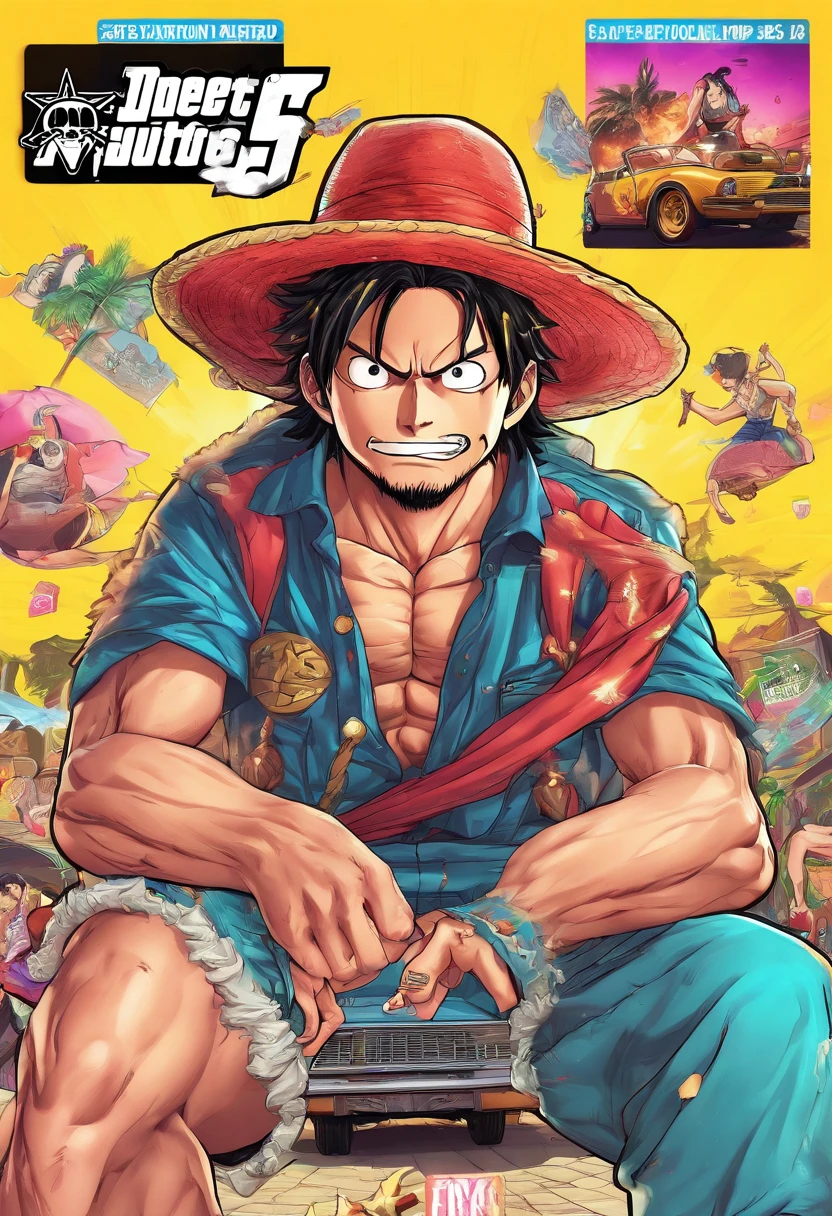 hyperrealistic), (illustration), (high resolution), (8K), (extremely detailed), (best illustration), Luffy, one piece, gear 5