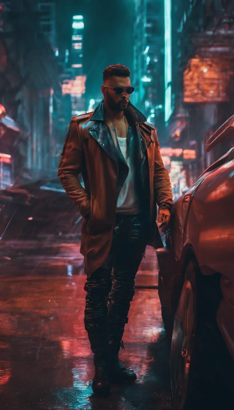 cyberpunk, um homem branco junto com a namorada, cyberpunk