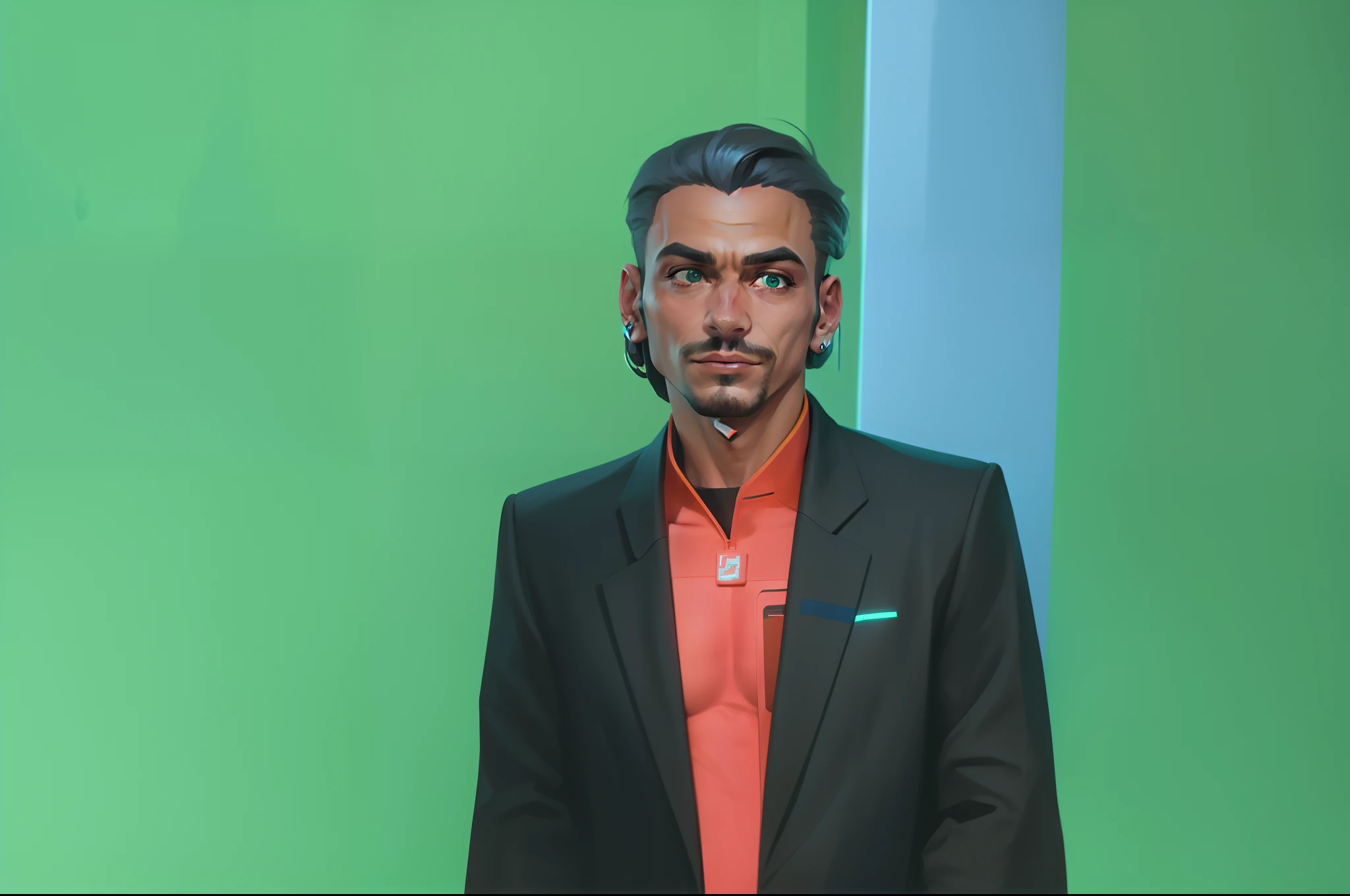 cyberpunk, um homem junto com a Panam Palmer