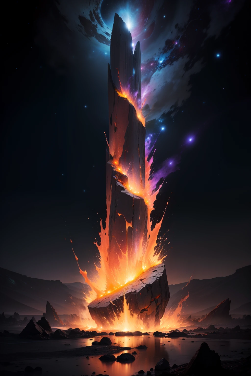 universum, planeten, lava, blitze, Wonderfully beautiful, sehr detaliert