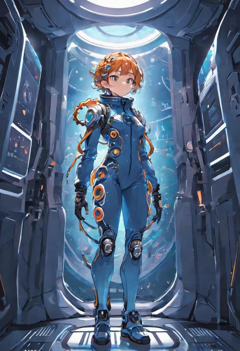 1_A man with glasses ((sports _ overalls)) , leotards, pajamas, space suit. Mandatory sporty style, three stripes on the sides, on the chest the emblem of the sports space team. Space, astronaut, sport, tester.
2_He wears an intricate hood stylized with octopus tentacles, (octopus in a spacesuit), wearing a futuristic space outfit, Venus squid astronaut, Cyborg octopus, Sci-fi costume, Biopunk costume, ((Futuristic sports tech clothes, Future jacket)), Wearing space overalls for sports, active work, competitions, olympic champion, intellectual, Futuristic biopunk wardrobe, Sci-fi suit, Clothes from the future, Technical suit, Octopus Super Nova.
3_High image quality, 4K | Ultra HD | Full HD, cinematic rendering, 3D visualization - a masterpiece, TOP computer graphics ART. High texture detail, fabric, material, nylon, nanofiber, thermal suit, texture, high quality, (shades of gray, with blue, white, inserts). Film grain, dust, and particles in the air.
4_ Background environment; spaceship cabin, sports equipment, cyberpunk, male style. Studio light, lateral, contrast cold shadows, and warm golden light. Behind the character is a large porthole with a view of infinite space, distant galaxies, the brilliance of stars, a hot star - a flaming ball, alien worlds, and extraterrestrial civilization.