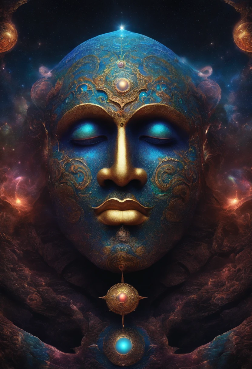 Cosmic God with arms sticking out of his eyes and mouth