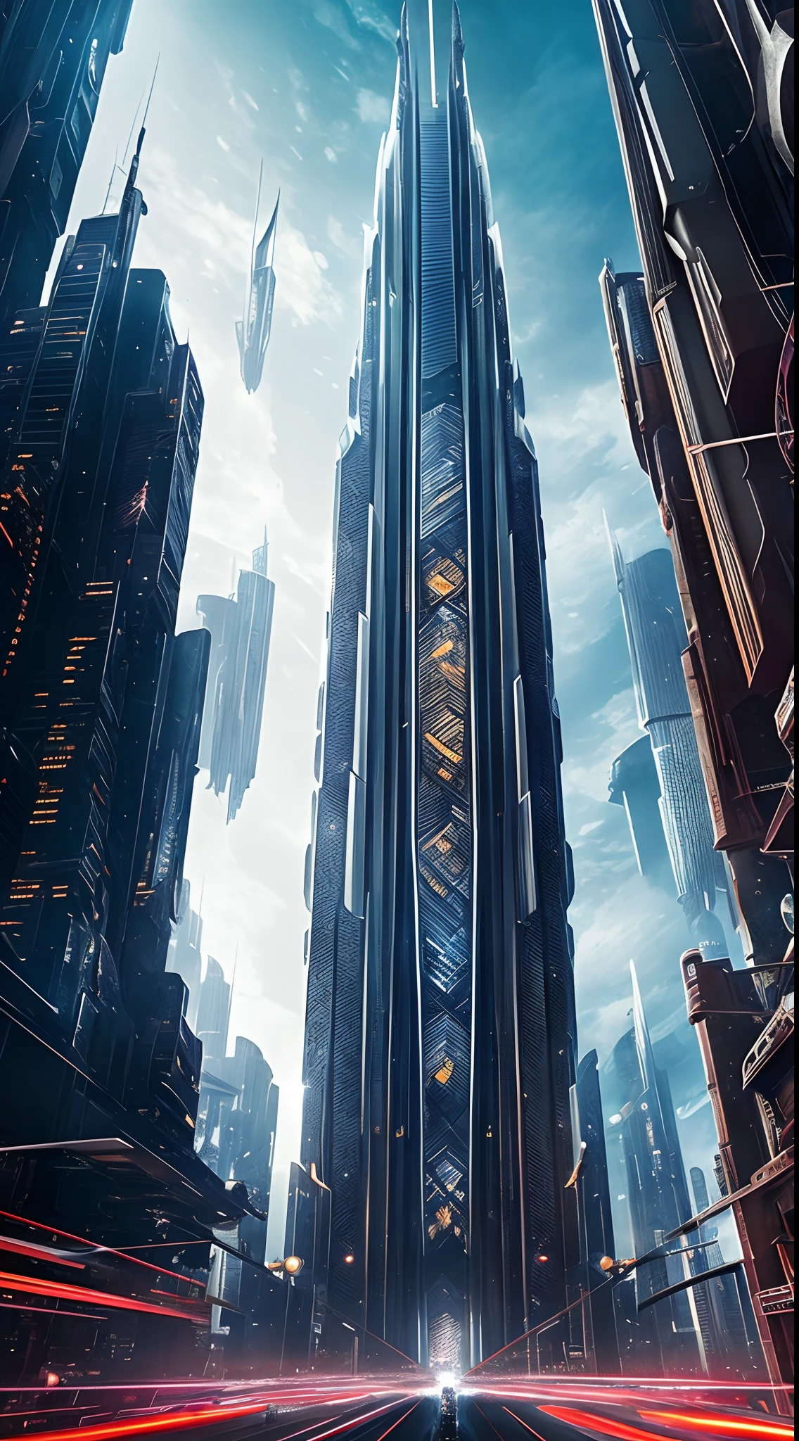 (best quality,4k,highres,masterpiece:1.2),ultra-detailed,realistic,sci-fi render,dystopian mediaset tower,neo milan 3 by H.R. Giger,cgsociety trending artwork,space art,lovecraftian sci-fi,HDR,UHD,stunning lighting,vibrant colors,futuristic atmosphere,hauntingly beautiful,dark and surreal,exquisite details,spectacular architectural design,impressive scale and depth,hypnotic visual effects,ethereal science fiction cityscape,awe-inspiring technological advancements,imposing and monumental structure,towering skyscrapers and intricate metalwork,impressive spaceship hovering above,glimmering holographic elements,luminous neon lights illuminating the night,breathtaking perspective and depth of field,otherworldly and immersive environment,meticulously crafted textures and materials