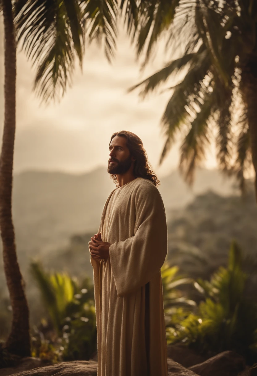 Portrait of jesus in paradise