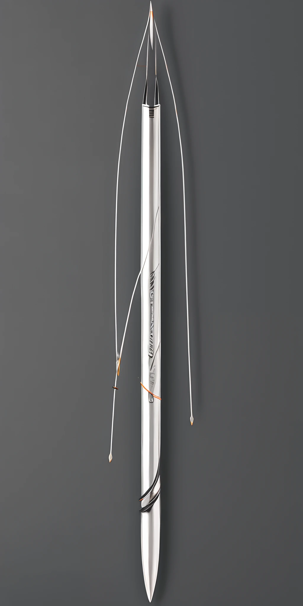 a full bow and arrow in silver on a black background 8K