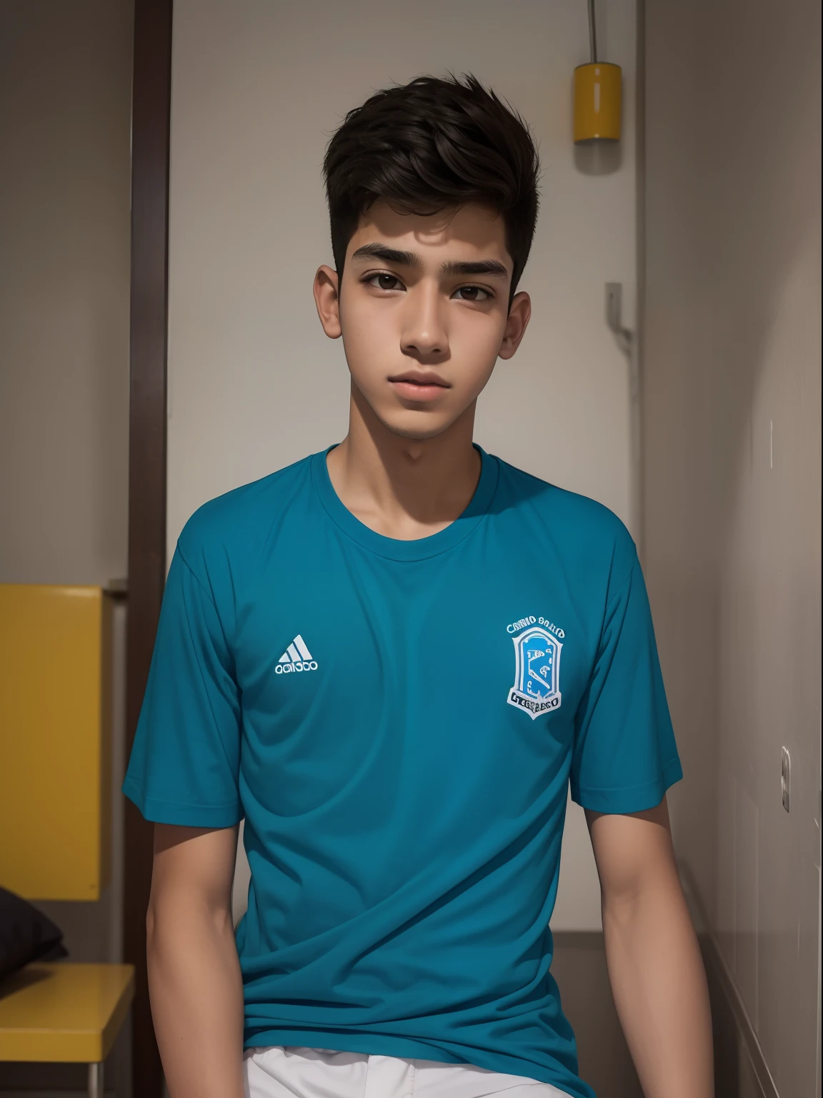 garoto adolescente de  anos de camisa azul