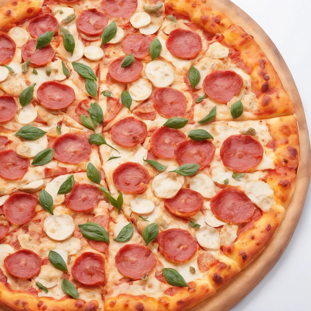 pizza, ​masterpiece,top-quality,professional photograpy,detail portrayal,8K,the background is white