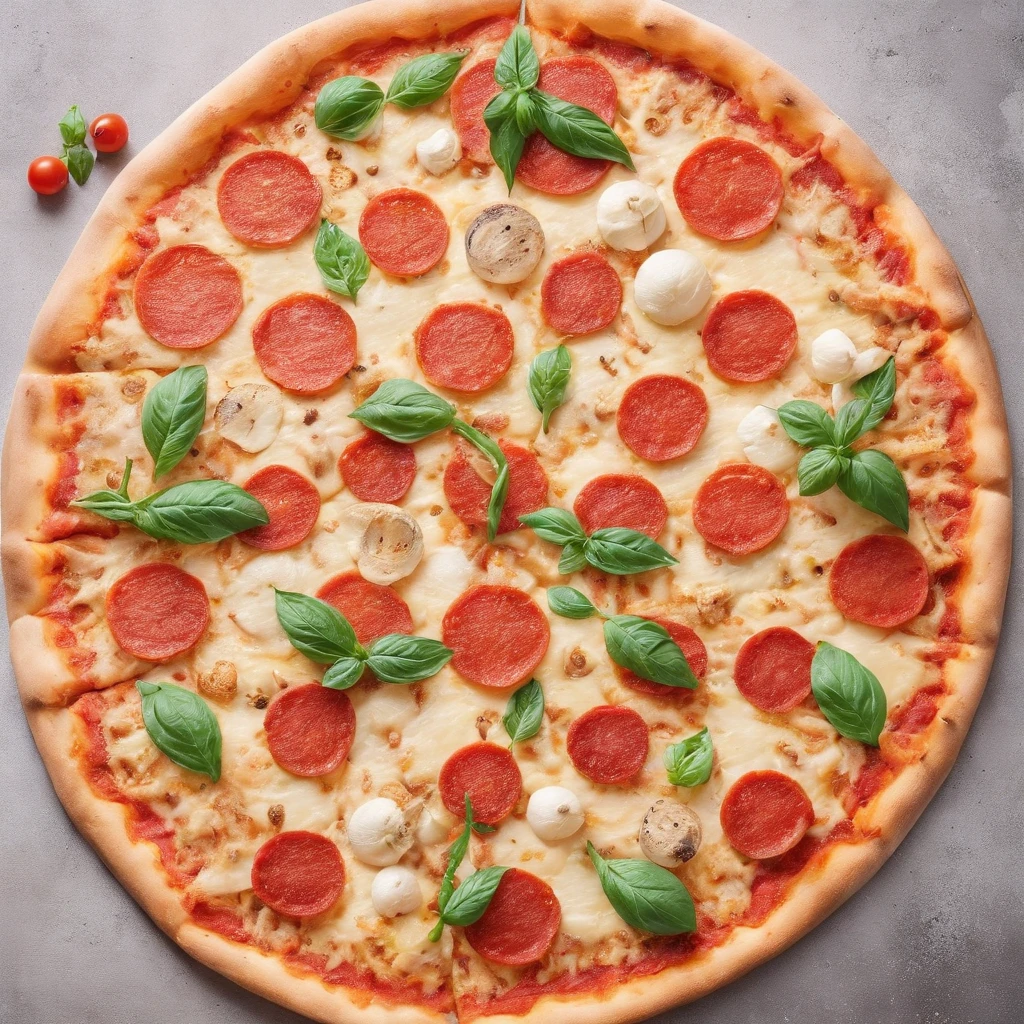 pizza, masterpiece,top-quality,professional photograpy,detail portrayal,8K,the background is white