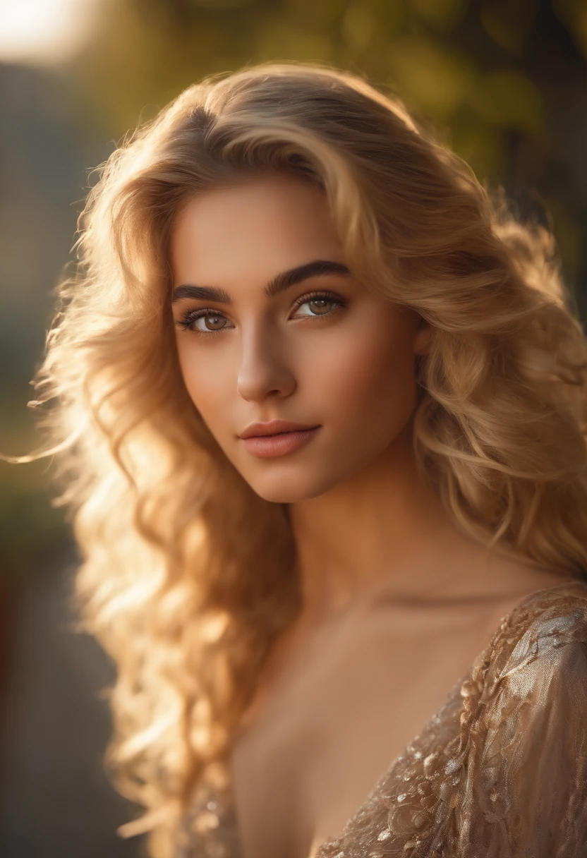 Lebanese Beatiful Face with wavy blonde hair, detailed alluring eyes, hyperrealistic, detailed, 8k