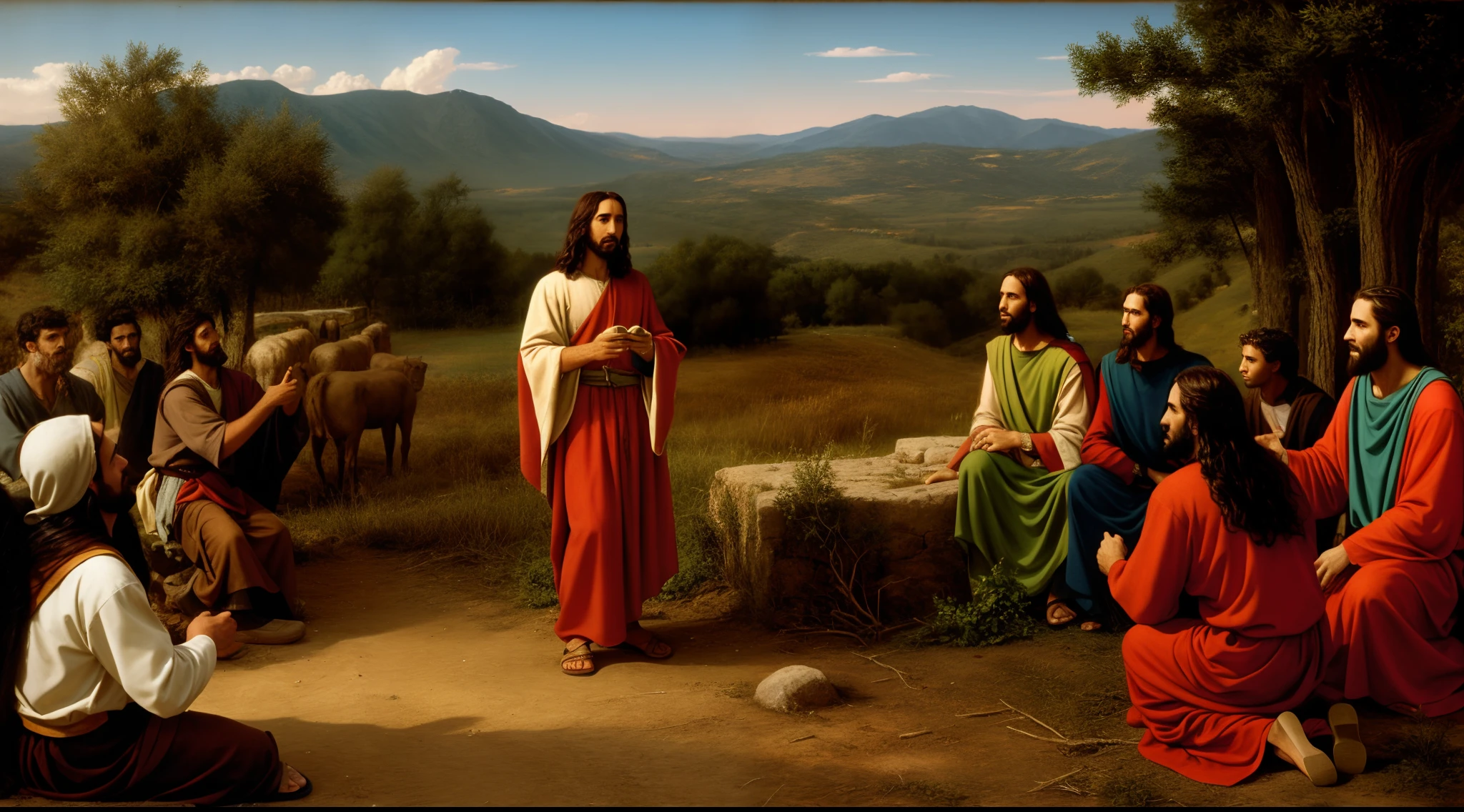 Jesus telling his parables