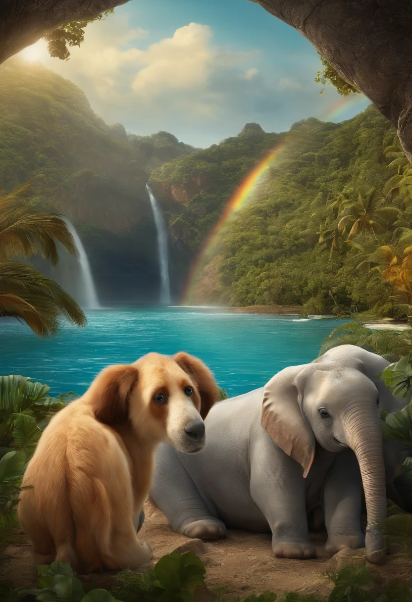 um close up de um barco com muitos animais nele, Ark of Noah, Animais, animais animais selvagens, 256x256, 2 5 6 x 2 5 6, Directed by: Ivan Mrkvička, various animals, Completo - Ver, programa de TV infantil, desenho animado infantil, cartoonish funny, imagem dos desenhos animados, pet animal, mar , um ceu e um lindo arco iris
