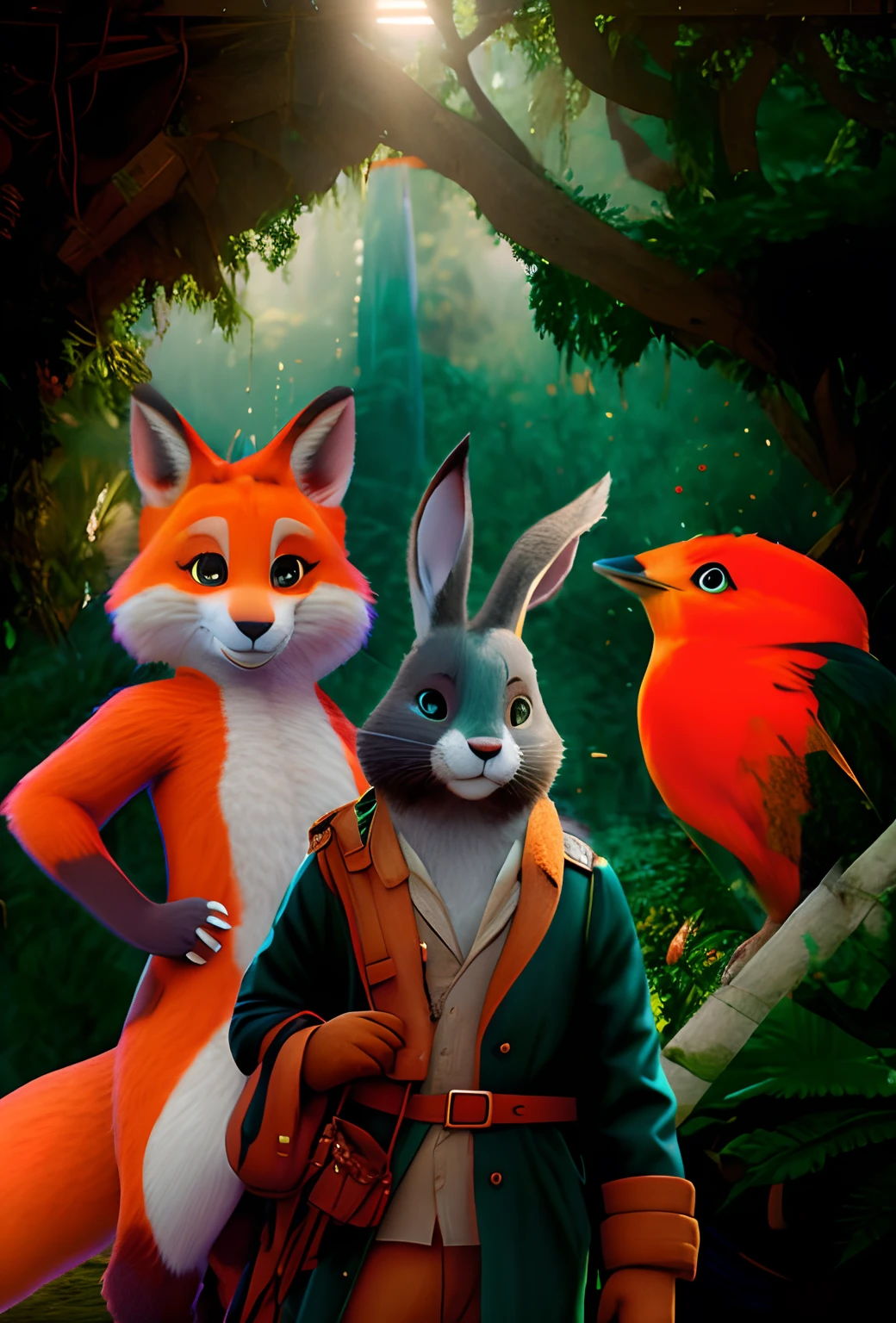There are two animals that are standing next to each other, estilo de filme zootopia, no estilo da Zootopia Disney, imagem promocional do filme, Pixar Zootopia. 3D-rendering, Estilo Zootopia, em estilo de zootopia, Estilo Zootopia, animated film, zootopia 2, 3 d animated movie, Zootopia Disney, zootopia, 'Zootopia'