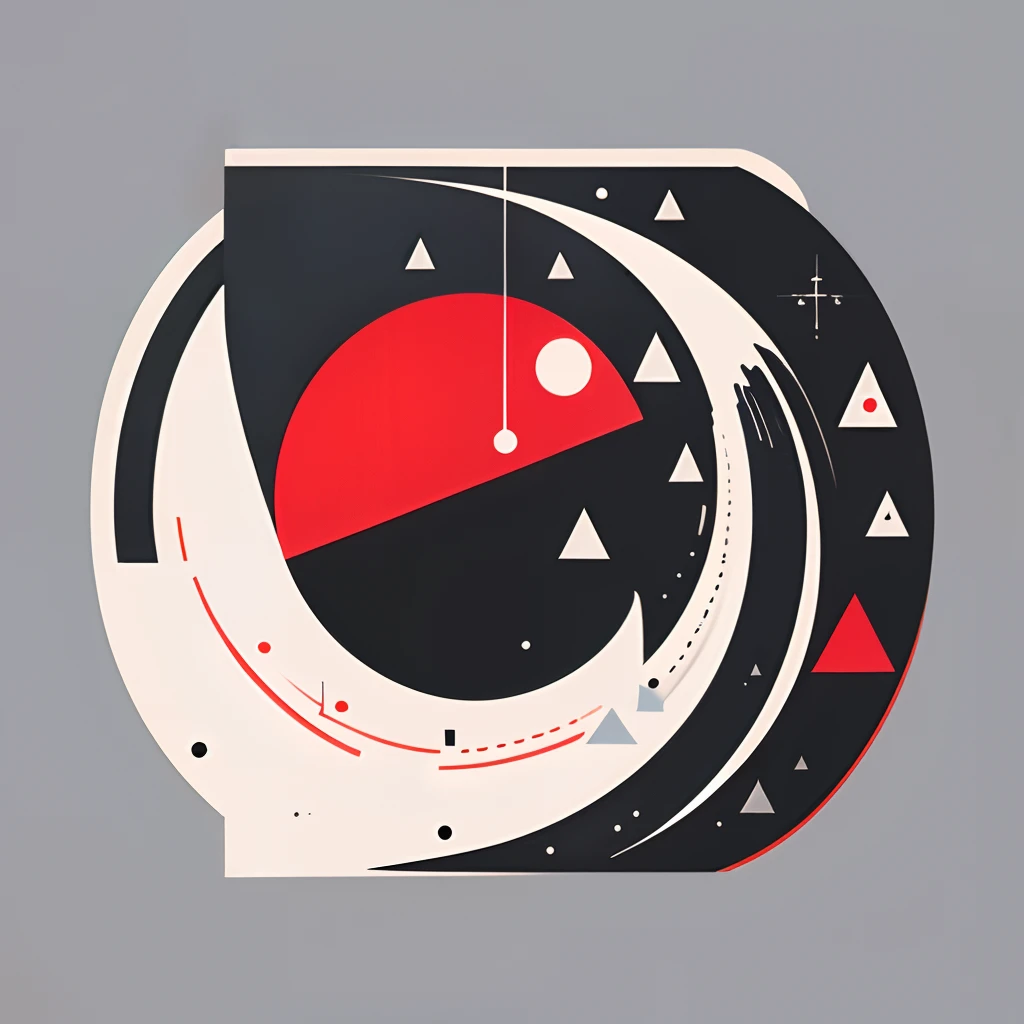 A minimalist Japan mountain pass logo in the style of Joan Miro, using white,black and red color.  5.2 --auto --s2