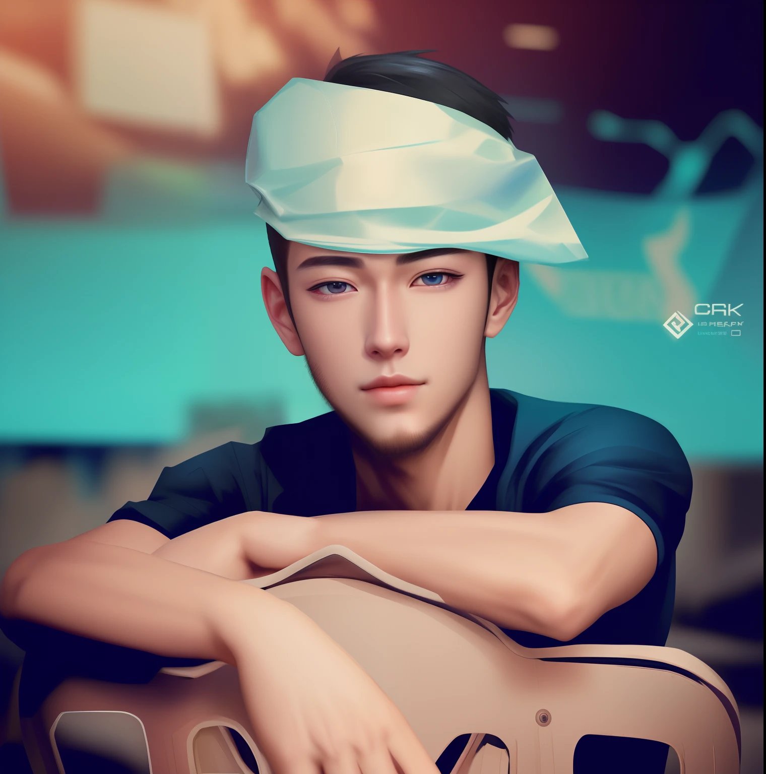 Cyber park handsome boy no face changing realistic background change 8k ultra hd