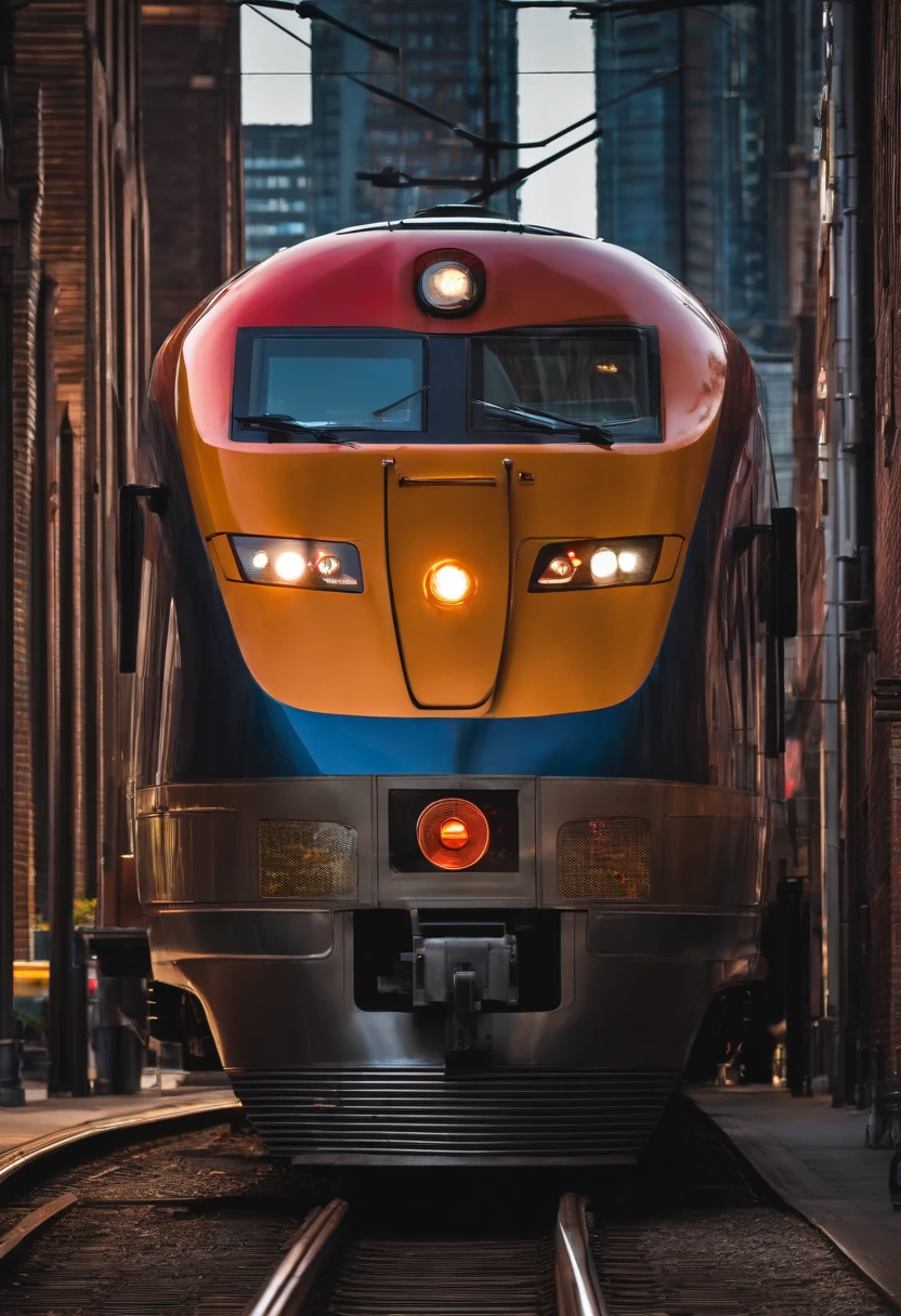 futuristc train at the city