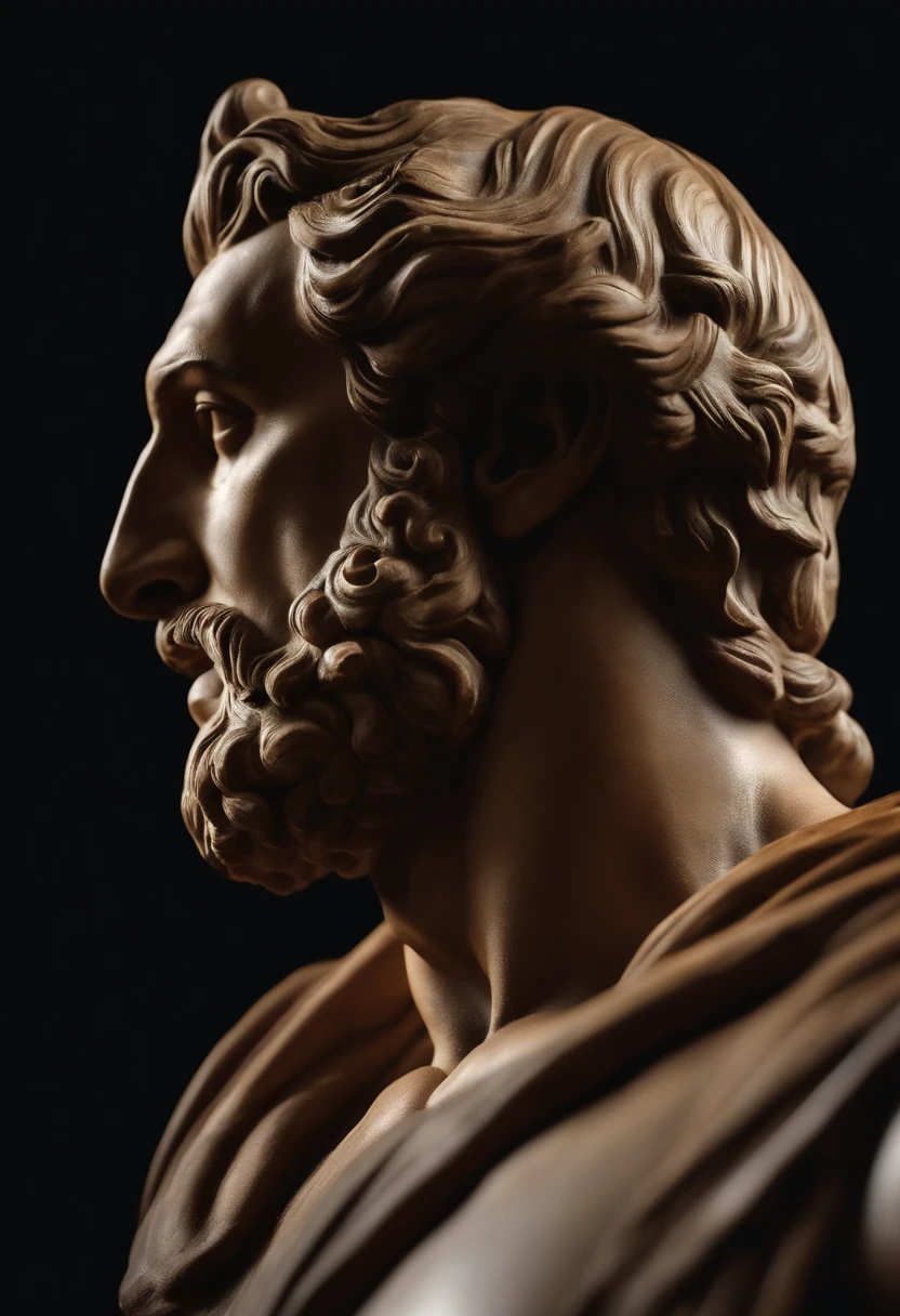 Stock Gricki Stoic
which is the Greek historical status with
Hercules profile muscles
Cinematic 8k and dark background