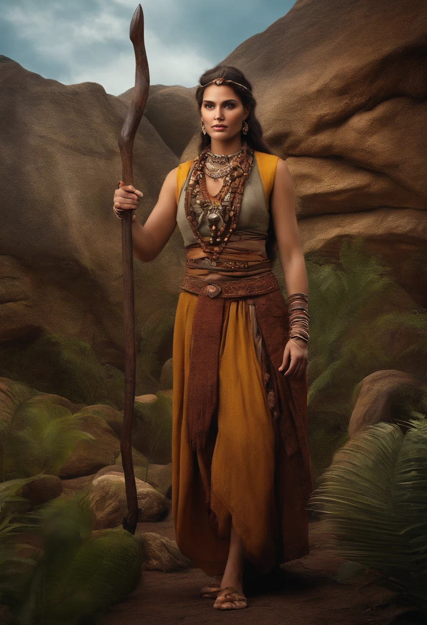 create human character with prehistoric background