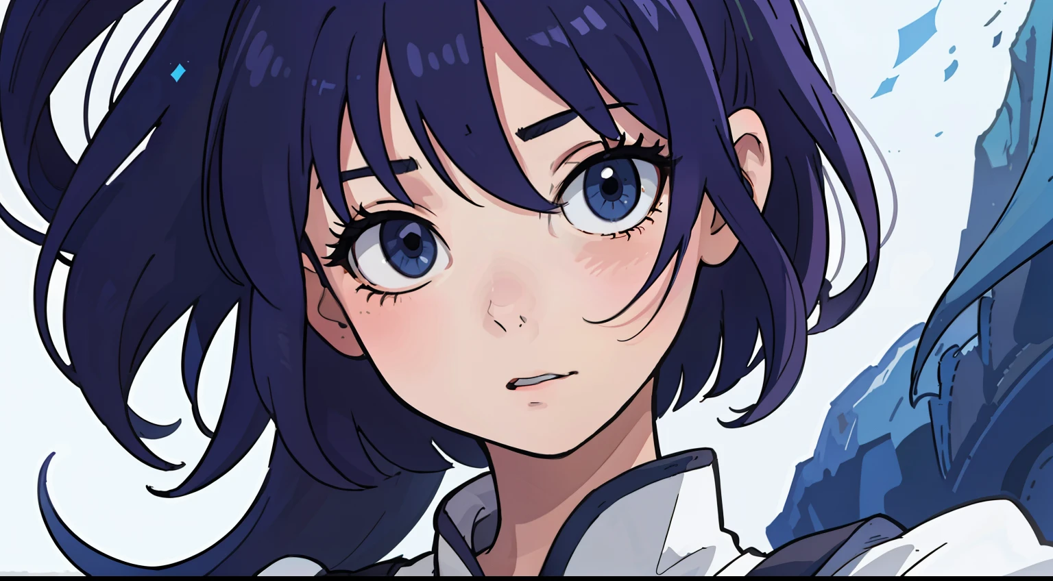 Girl in her 20s、natta、80age、
(top-quality:0.8)、(top-quality:0.8)、perfect anime illustration、Dark indistinct face、radiant eyes、Mare、