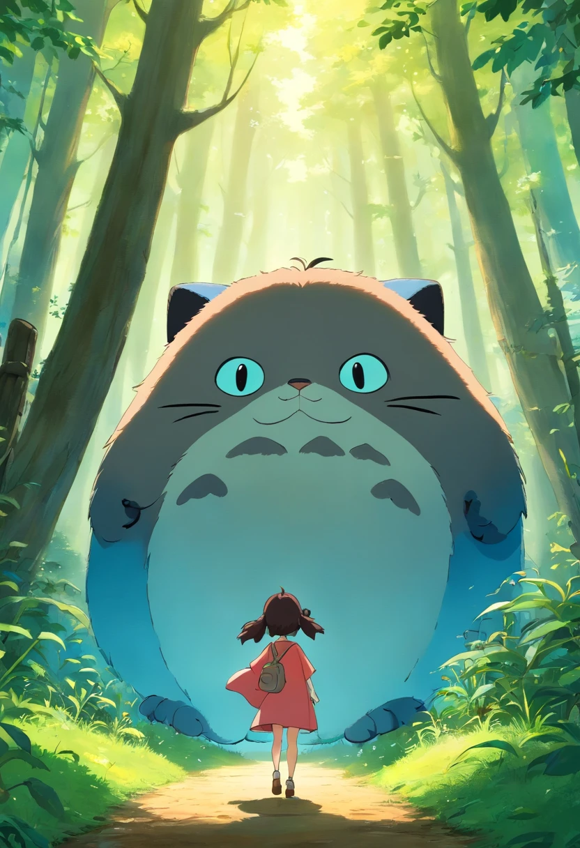 Um rapaz de pele branca e cabelo cinza e um rapaz de pele negra e cabelo azulado, caminhando juntos numa trilha encantada, magical forest environment, riacho com luzes cintilantes, animais encantados acompanham, gato, coelho, esquilo, fada borboleta, 3d, anime, obra prima