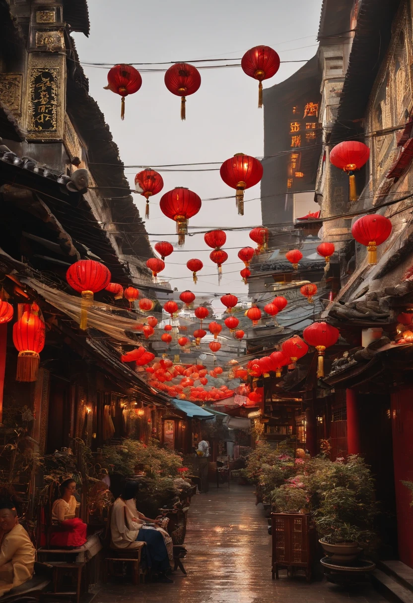 Late Qing Dynasty and early People's Dynasty,hong kong,Cantonese restaurant,Tangxi,Brothel,on cheongsam,Regal,Wind and moon industry,Streets at night,,pedestrians,Restaurant restaurant,stores,Small vendors,rickshaw,sedan chair