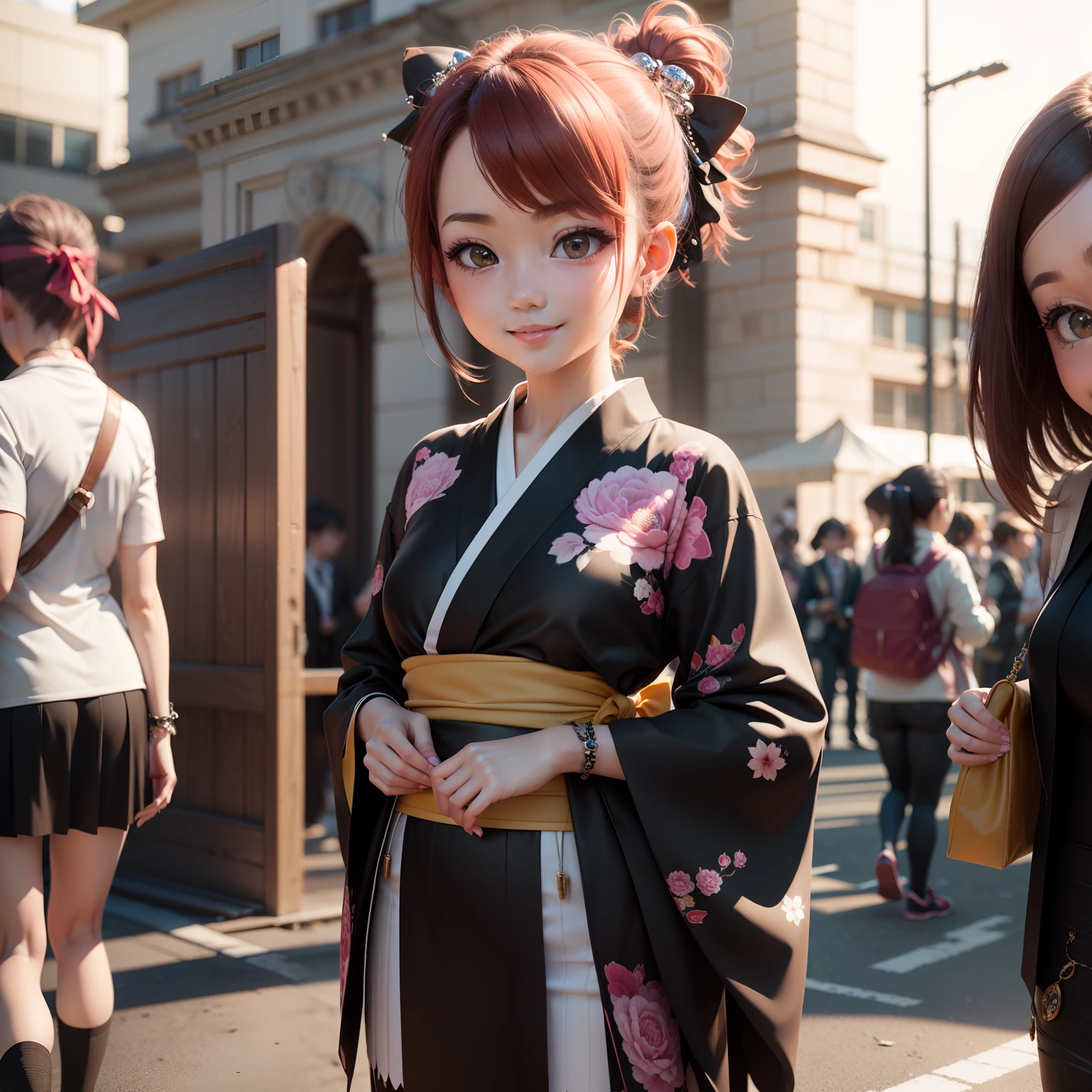 Cute Baby Chibi Anime,(((Chibi 3D))) (Best Quality) (Master Price)、(masutepiece:1.3), (punk fashion:1.3), (punk hair:1.2), (Lots of accessories:1.2), Black retro floral kimono, Looking at Viewer, 1girl in, Smile, Best Quality, ultra-detailliert, Ultra-Realism, Photographic, Sunlight, Realistic Shadows, Realistic lighting, Beautiful lighting, (the school festival at the high school:1.3)、Jewelry Decoration Kimono
Waiting to start