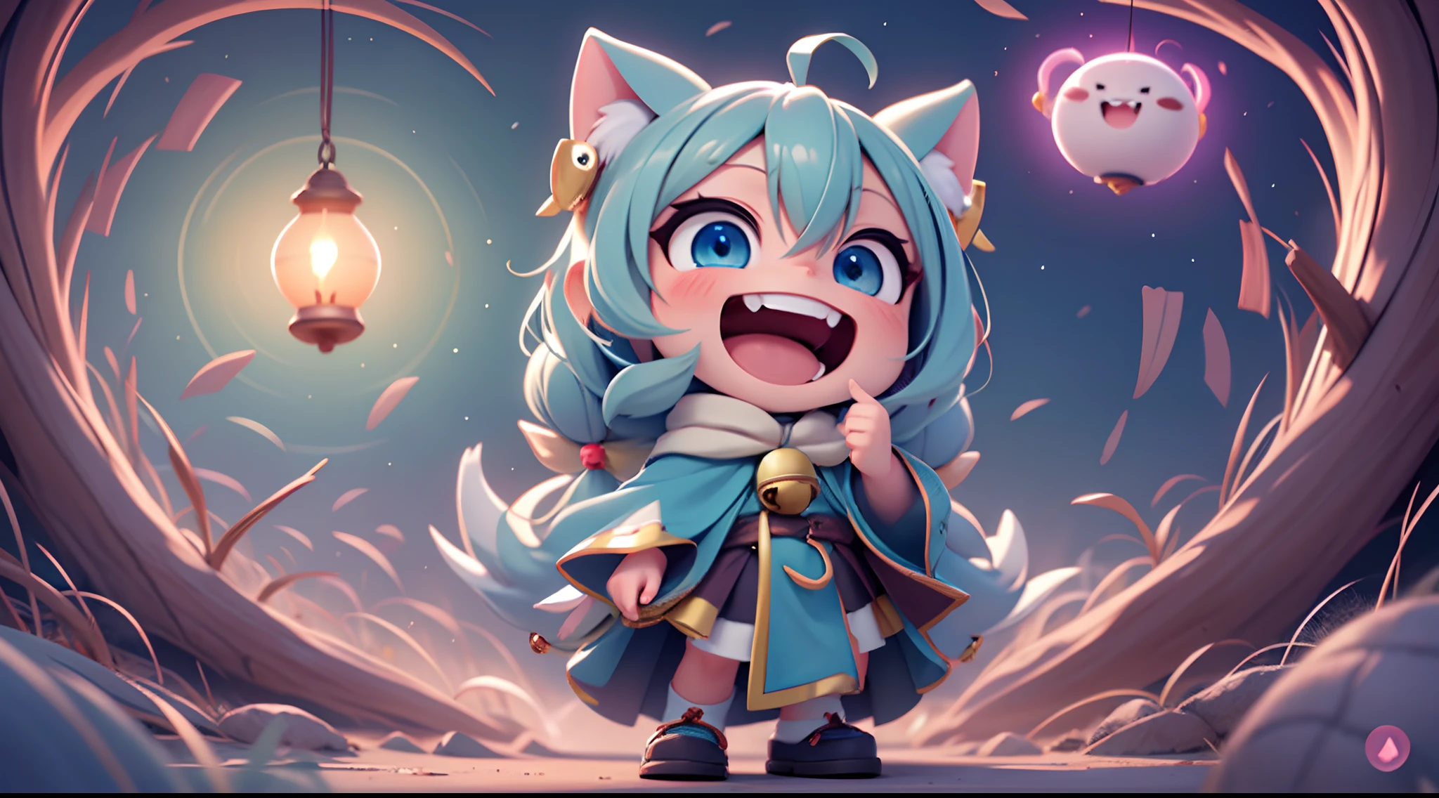 digitalart、Wind Spirit、Yuru Chara Style、Laugh、Wearing a bell