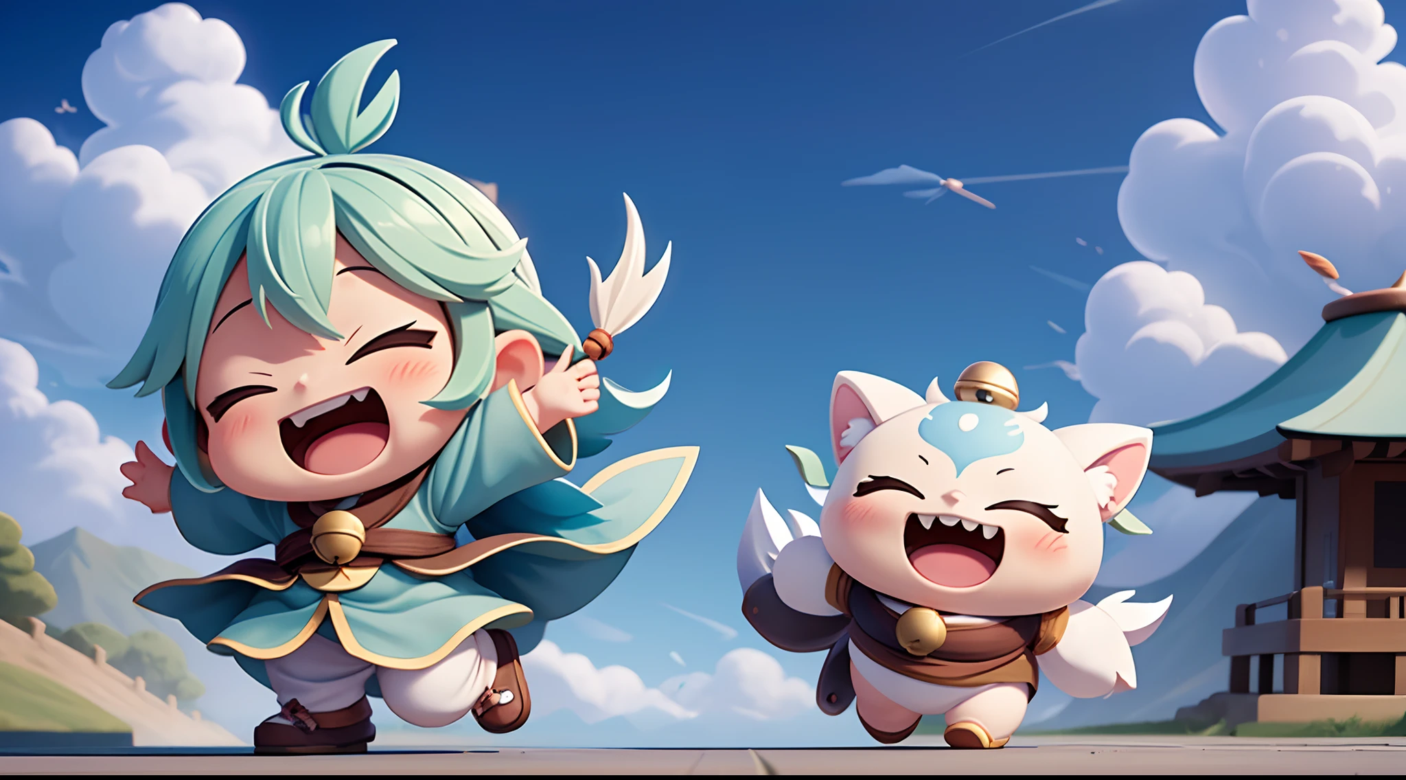 digitalart、Wind Spirit、Yuru Chara Style、laugh、Wearing a bell