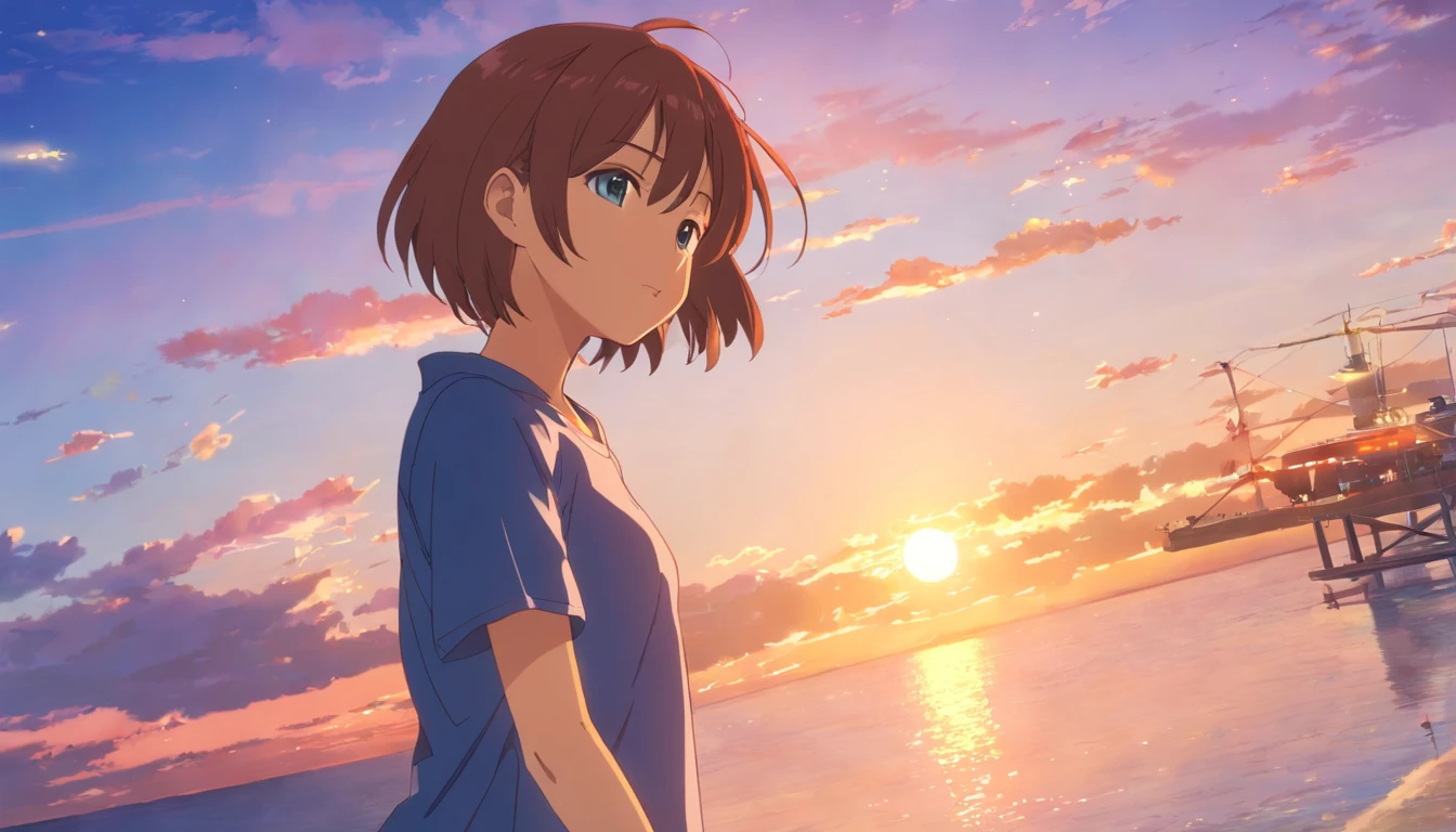 obra prima, extremely high quality, MovieSteel, 1Mulher,  da nuvem, floating into the sky, Close-up, brilho, felicidade, warm and gentle lighting, Sunset, Dormir, Durma de barriga para cima, Dormir, Olhos fechados. (Sparks:0.7)