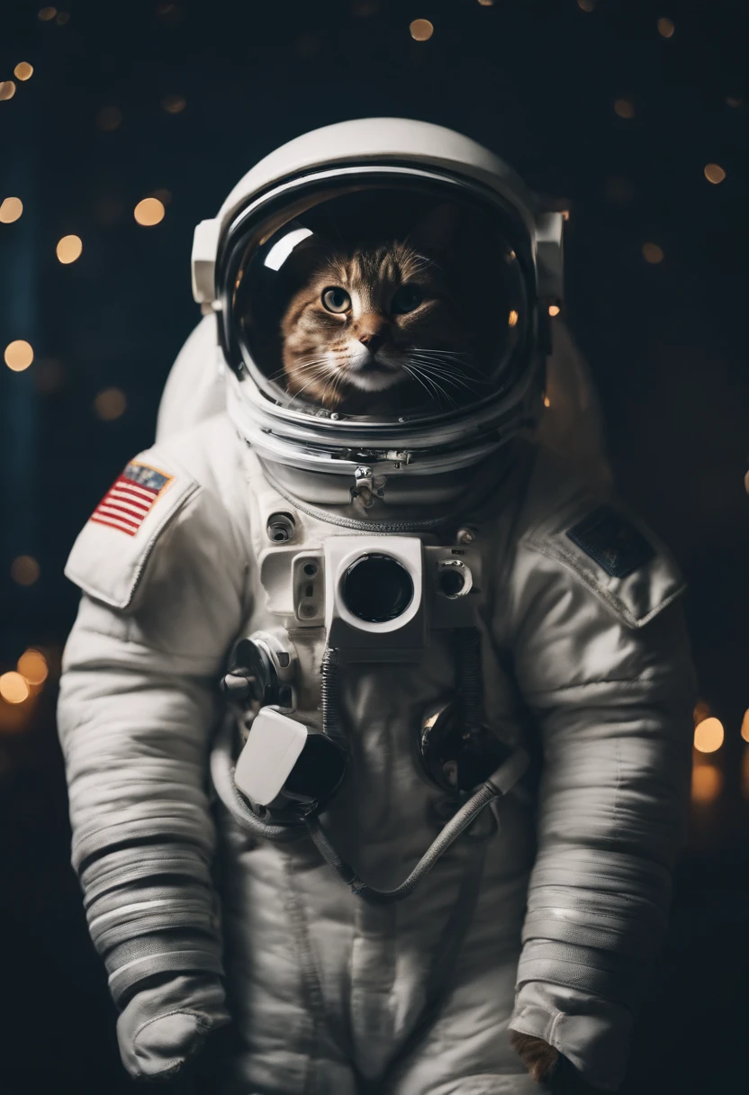 Gato com roupa de astronauta