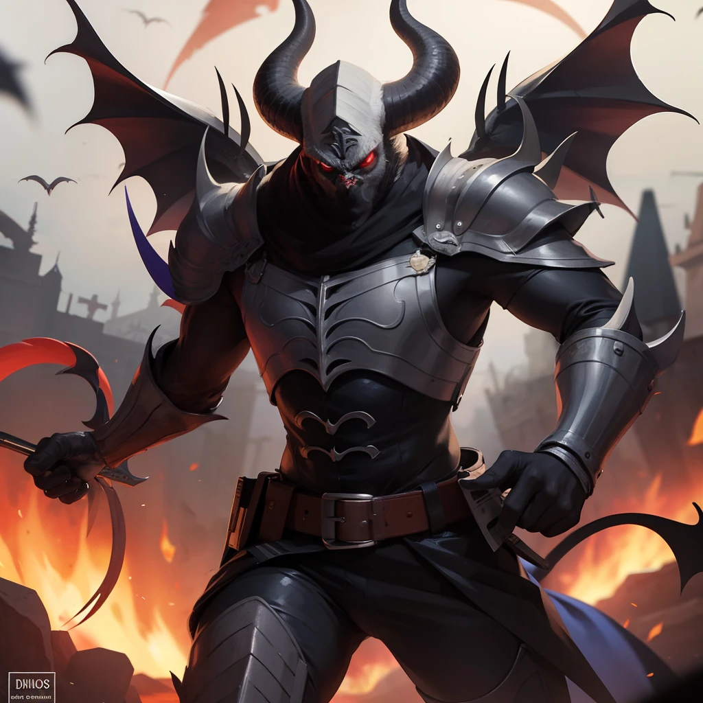 Vilao, covil, bandido, Logo, demonio, rosto, silhueta