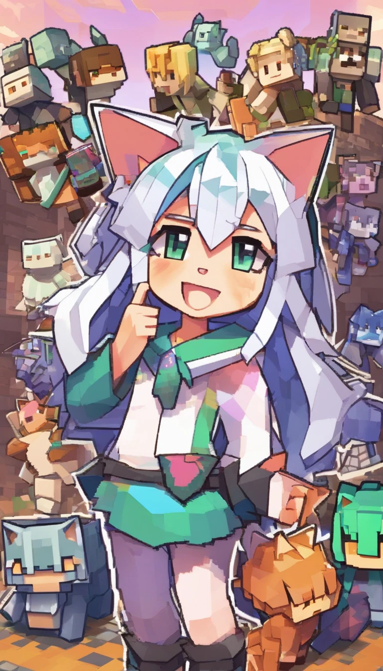 cat ear、Silvery hair、high-level image quality