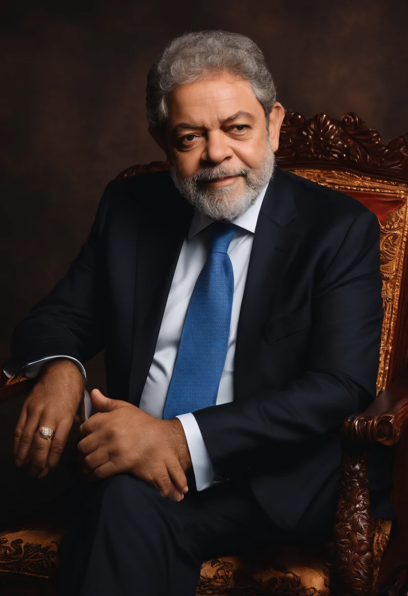 crie uma foto do presidente lula com pele negra
