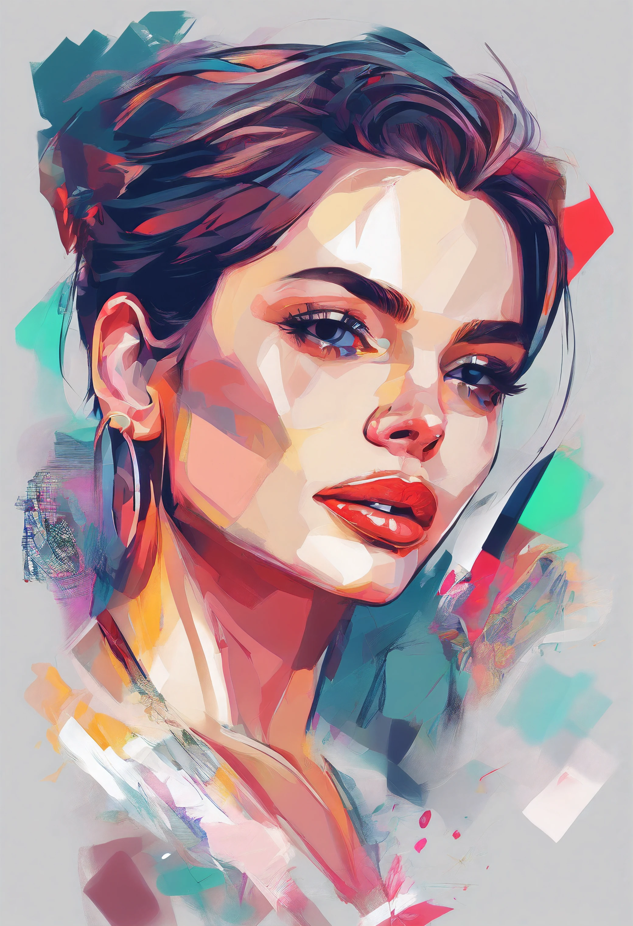 Retrato de uma mulher linda atraente, usando uma blusa de moletom,inspirada em "Selina Kyle", trending on art station, , detailed hyper-realistic rendering, estilo de rua, Pose intimidadora, roupas com moda,
