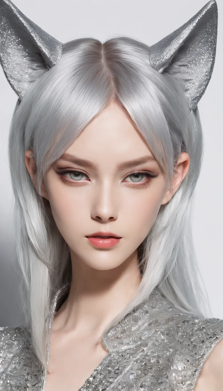 cat ear、Silvery hair、technology