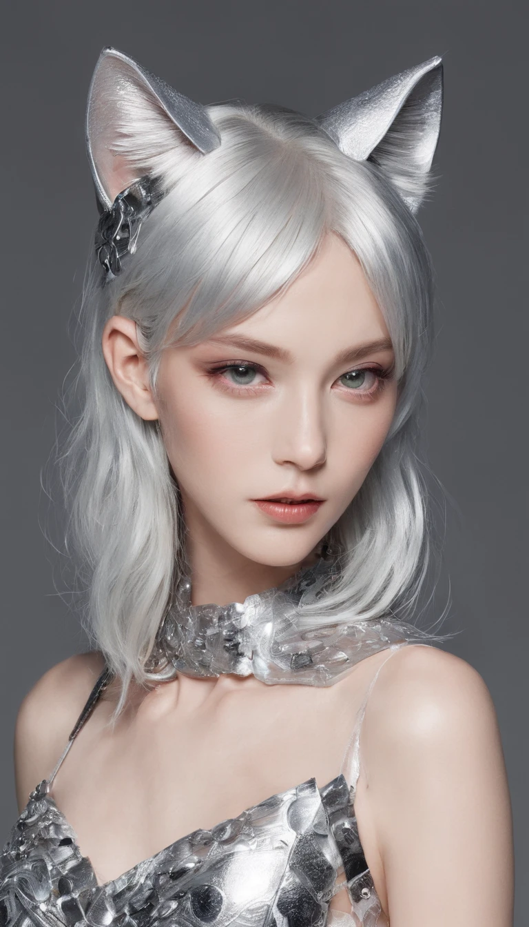cat ear、Silvery hair、technology