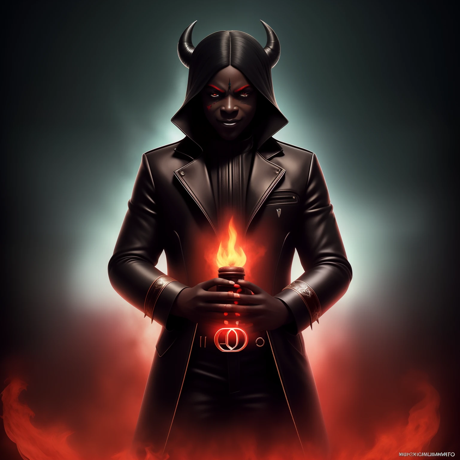 alta qualidade, highres, absurdres, fundo desfocado, raiva, sorriso maligno, sorriso maligno, fundo branco preto, fundo simples, fundo preto, Satan, satanic, vermelho, preto, vermelho e preto, mal, diabo, devilish, cigarro, demonic horns, upper_body, solo, cabelo preto, olhos vermelhos, olhos brilhantes, olho brilhante, olhos vermelhos brilhantes, segurando, Satan, satanic, 666, (((fundo preto simples)))