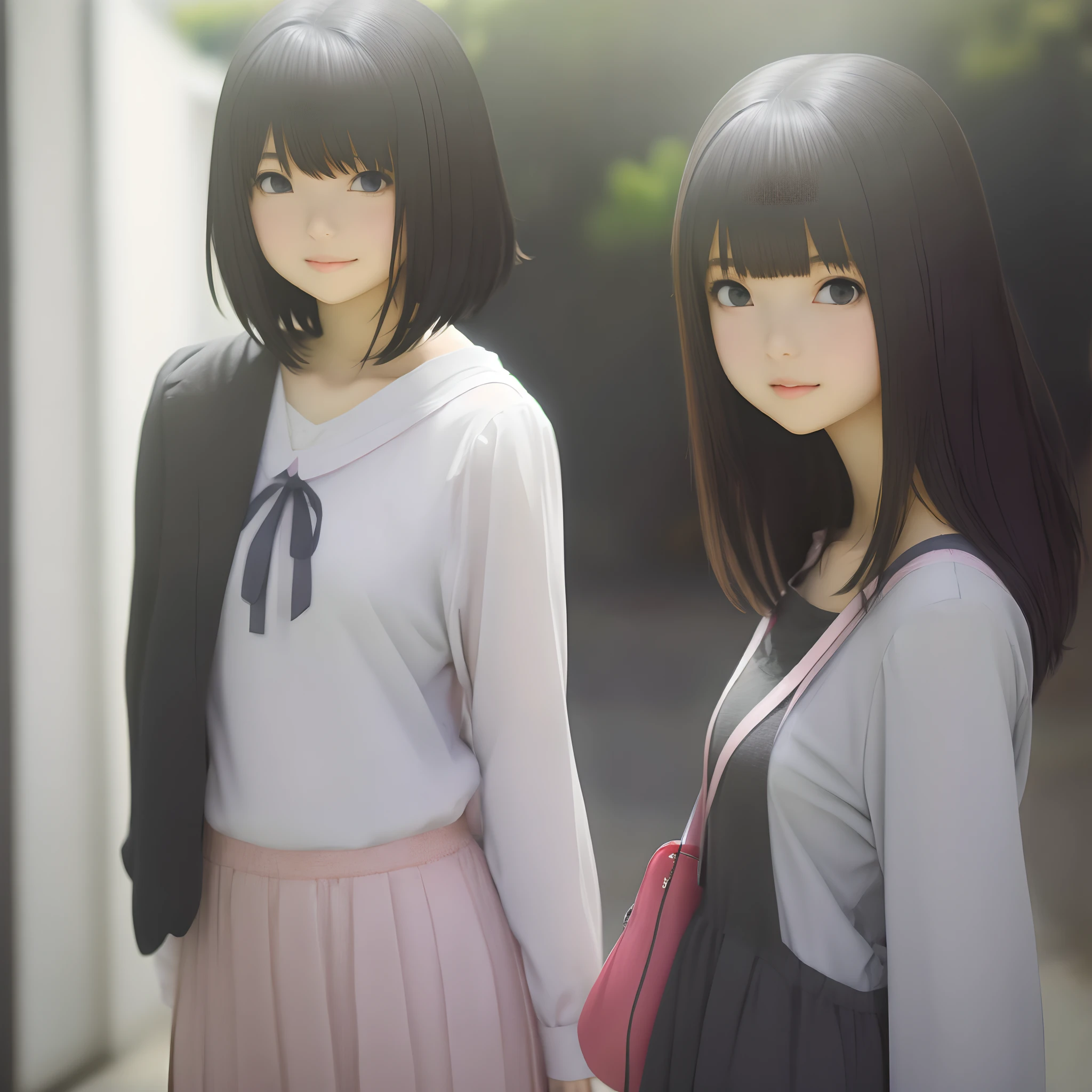 anime girl, beautiful, tall, short black hair