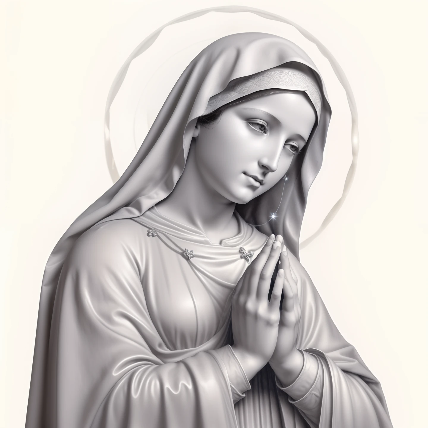 (((Blessed Virgin Mary of Mount Carmel))) Luminoso, en estilo similar al del artista WILLIAM ADOLPHE BOUGUEREAU, obra maestra, (La mejor calidad: 1.2), (super fine: 1.2), illustration, (extremadamente delicado y hermoso: 1.2), movie angle, flotante, (Hermoso ojo de detalle: 1.1), (detalle luz: 1.1), Movie Lights, Cielo delicado, ojos azules, (Cola de caballo alta: 1.1), capa, ojuelos, cielo estrellado, (light particles: 1.1) dibujo, flor. (obra maestra), (La mejor calidad), (fotorrealista:1.3), 8k, Textura detallada de la piel, Textura detallada de la tela, hermosa cara detallada, Detalles intrincados, ultra detallado (cuerpo de cuerpo entero:1.2)