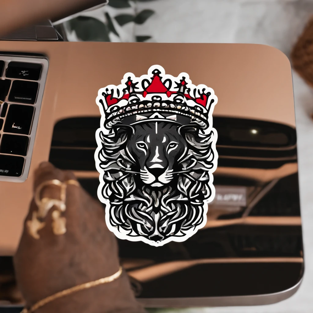 a minimalistic king logo sticker