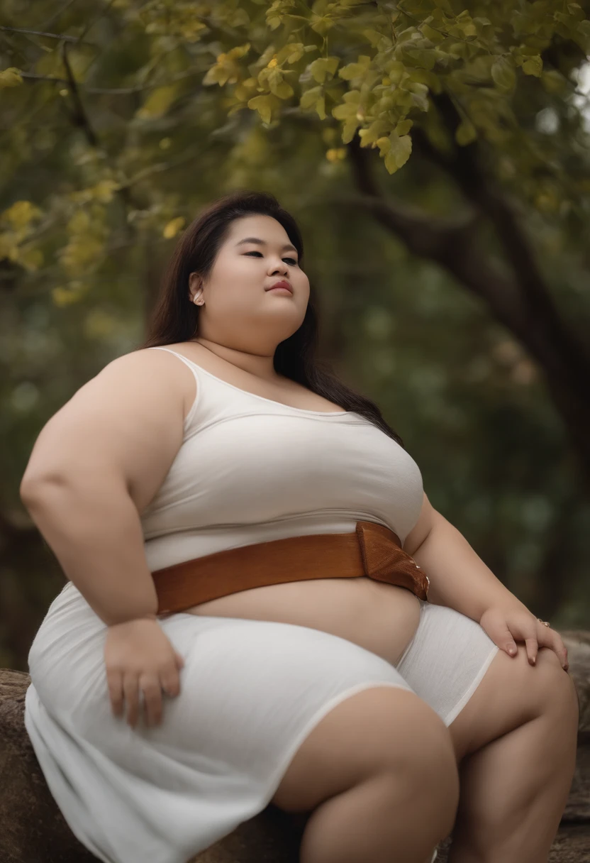 Hu Tao Gorda, brazos obesos, estomago obeso, piernas obesa, papada, gran pansa, Fat motionless, morbidly obese, mala salud, poor anatomy, gota, super gross proportions, grasa, lonjas, mal cuerpo, obesidad moribida mujer