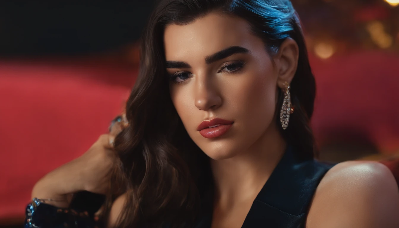 dua lipa pelada, pintura 3d, hiper realista