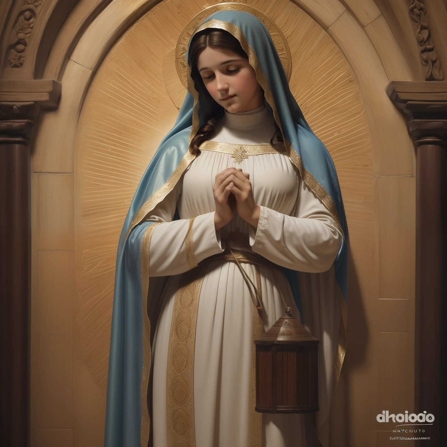 (((Blessed Virgin Mary of Mount Carmel))) Luminoso, en estilo similar al del artista WILLIAM ADOLPHE BOUGUEREAU, obra maestra, (La mejor calidad: 1.2), (super fine: 1.2), illustration, (extremadamente delicado y hermoso: 1.2), movie angle, flotante, (Hermoso ojo de detalle: 1.1), (detalle luz: 1.1), Movie Lights, Cielo delicado, ojos azules, (Cola de caballo alta: 1.1), capa, ojuelos, cielo estrellado, (light particles: 1.1) dibujo, flor. (obra maestra), (La mejor calidad), (fotorrealista:1.3), 8k, Textura detallada de la piel, Textura detallada de la tela, hermosa cara detallada, Detalles intrincados, ultra detallado (cuerpo de cuerpo entero:1.2)