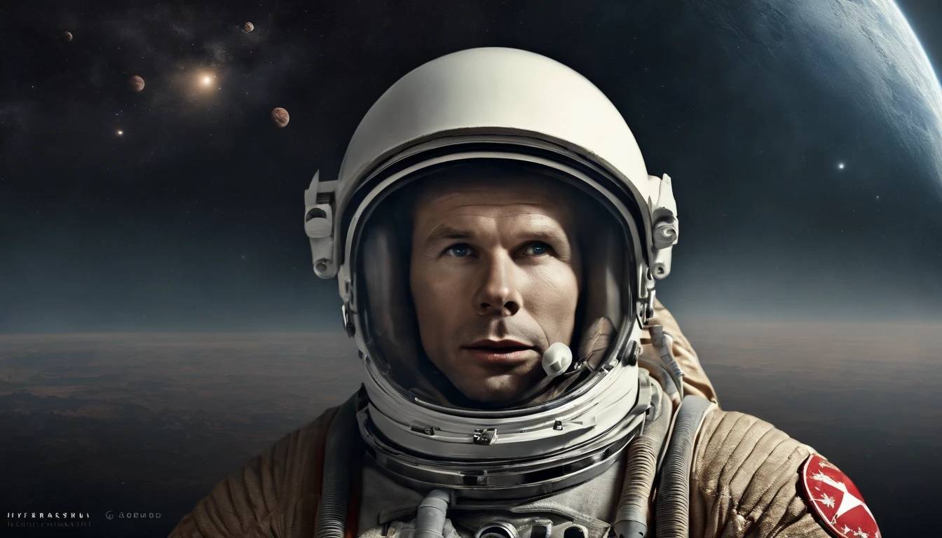 (Yuri Gagarin:1.3) cosmonaut USSR on a poster against the background of outer space and planets , full face
(foggy background, epic realistic, rutkowski, hdr, intricate details, hyperdetailed, cinematic, rim light, muted colors:1.2)