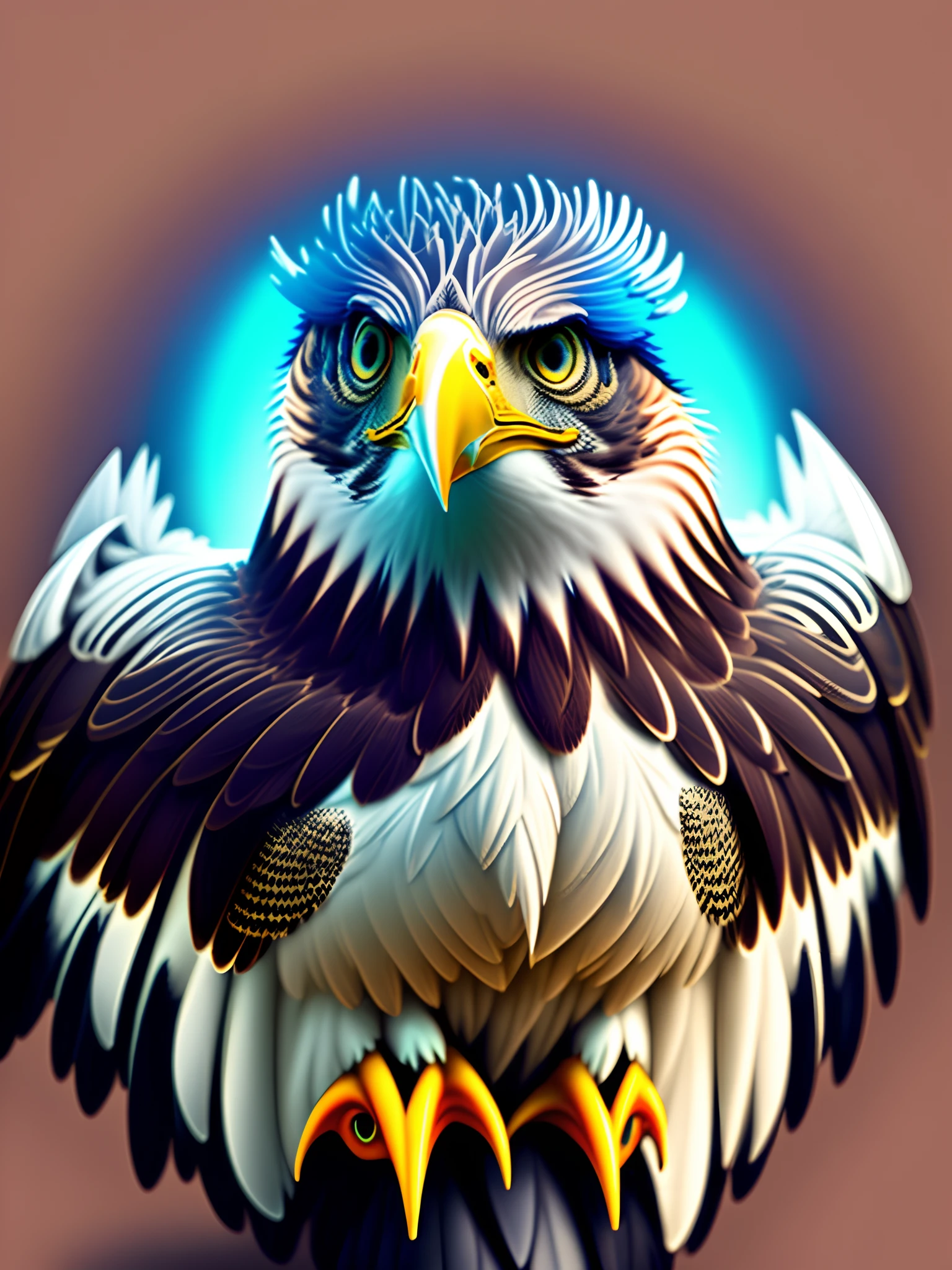 Imagine a high-resolution image of a colorful eagle