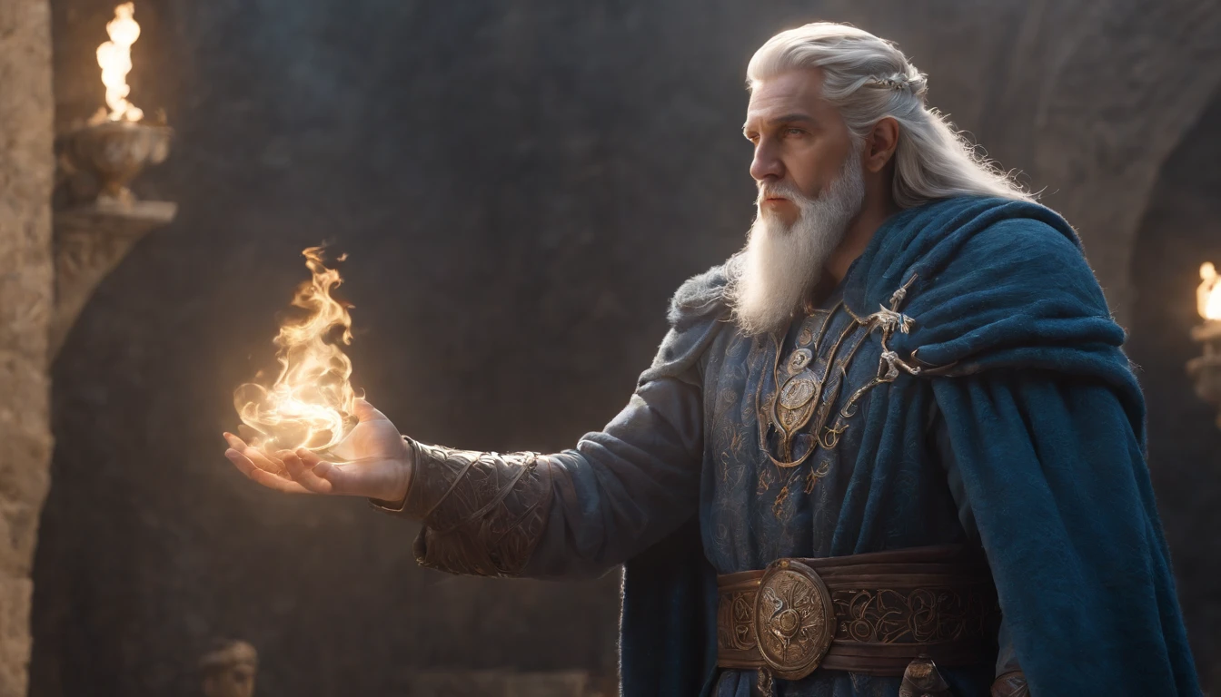 (masterpiece:1.2), (best quality:1.2) Magnus, the Arcane Sorcerer, is depicted in a drawing with an air of wisdom and mystery. His appearance is marked by distinctive traits and magical elements that underscore his nature as a powerful manipulator of magic. Magnus possesses a medium-tall stature and a lean build, reflecting his intellectual and concentrated nature. Her hair is long and white, cascading down to her shoulders, giving her an air of wisdom and experience. His beard, also white and well groomed, adds a touch of authority and maturity to his figure. His eyes, deeply enigmatic, are a piercing shade of blue, denoting his vast knowledge and arcane power. They glow with an intense glow, revealing the depth of their connection to the mystical secrets of Alantia. Dressed in long, flowing robes, Magnus conveys an air of magic and mysticism. The robes are decorated with arcane symbols and ancient runes, which represent the magical elements and energies he commands. The fabric flows around it, creating an effect of movement and dynamism, as if it were constantly wrapped in an aura of power. Magnus holds a magnificent staff, adorned with inlaid gems and intricate carvings. The staff emanates a soft glow, indicating his mastery over the magical energies. He is an extension of his will, amplifying and channeling his spells with precision. Magnus' posture is upright and confident, conveying his confidence in his powers and his ability to face any magical challenge that may arise. His face is usually serious, demonstrating concentration and determination as he manipulates the forces of the occult. The setting around Magnus can vary depending on the context of the drawing. It can be a mystical laboratory, full of ancient jars and scrolls, or a magical environment with fantastic elements such as floating crystals or ethereal mist.