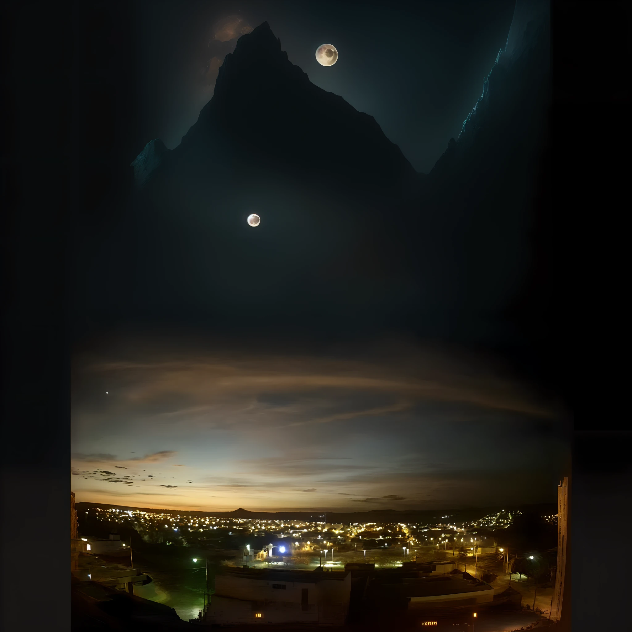 mountains and a lake with a moon in the sky, 4k highly detailed digital art, 4 k hd wallpaper very detailed, impressive fantasy landscape, sci-fi fantasy desktop wallpaper, unreal engine 4k wallpaper, 4k detailed digital art, sci-fi fantasy wallpaper, epic dreamlike fantasy landscape, 4k hd matte digital painting, 8k stunning artwork