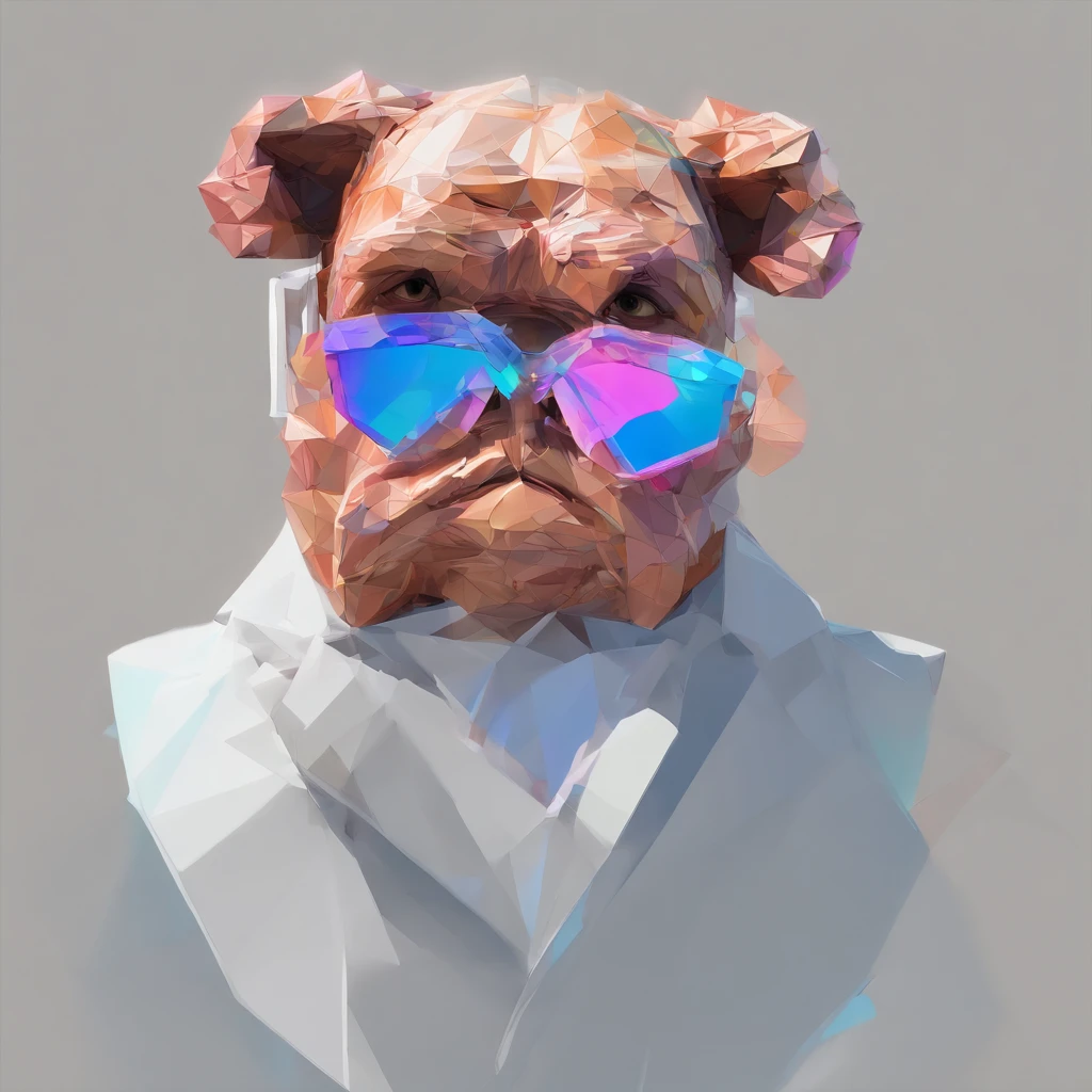 (best quality,8k,Altas,master part:1.2),ultra-detalhado,(Realistic,fotorrealista,photo-realistic:1.37), macaquinho bonito sorrindo em uma jaqueta, Vaso de Cristal, Roses, use of sunglasses, alegre, standing pose, abstract aesthetics, centered composition, staring directly at camera, facing the camera head-on, alinhamento quase perfeito, Dynamic, altamente detalhado, claro, foco nítido, 8K resolution, high resolution, illustration, arte de Carne Griffiths e Wadim Kashin, fundo branco, brightly colored sunglasses