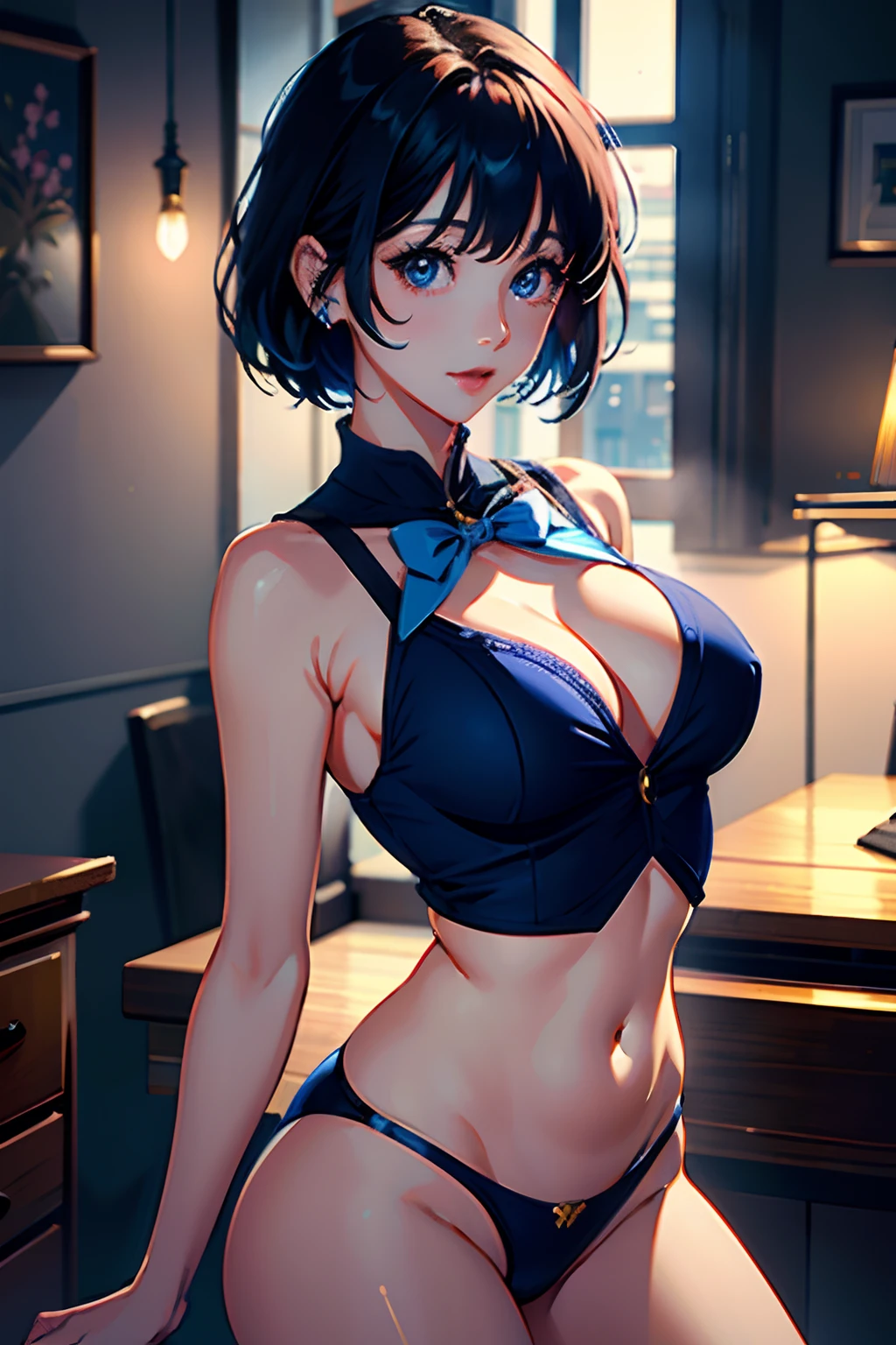 (the Extremely Detailed CG Unity 8K Wallpapers)、top-quality、独奏、1girl in、细致背景、beatiful detailed eyes、Bright pupils、(extremely delicate and beautiful)、(Beautiful and detailed eyes description)、ultra-detailliert、​masterpiece、))、Colossal tits、atlibrary、lifting tits、Photorealsitic、Sailor Mercury