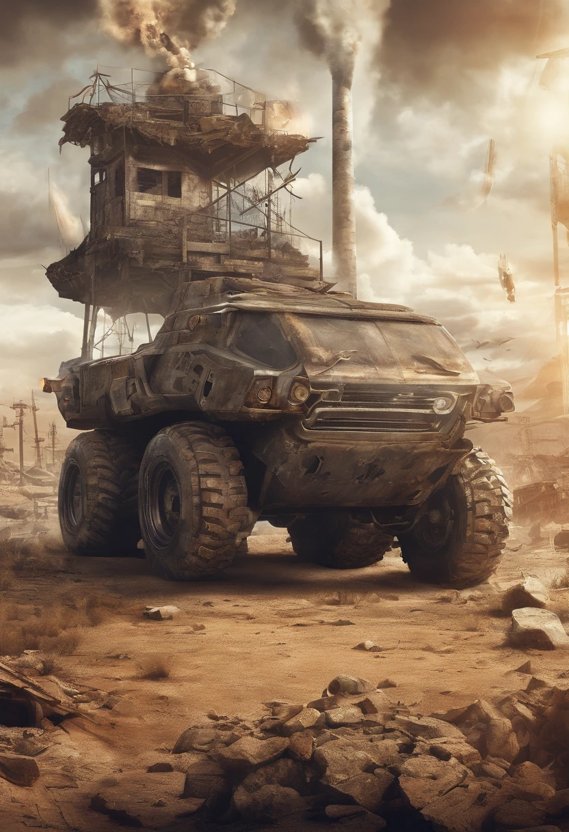 capa de HQ, Post apocalyptic, machines, survival, ruins