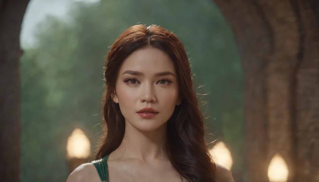 mulher loira no vestido verde segurando uma espada em um quarto escuro, 8K Artgerm Bokeh, Ross Tran 8 K, Alice X. Zhang, cinemactic. por leng jun, estilo fantasia 8 k octane render, Chengwei Pan em ArtStation, Epic Fantasy Digital Art Style, WLOP. 4 mil, 3 d render arte do caractere 8 k